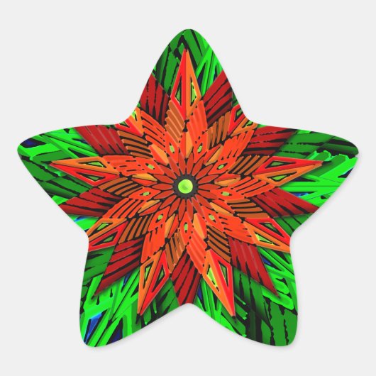 Poinsettia (Star Shape Stickers) Stern-Aufkleber (Vorderseite)