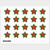 Poinsettia (Star Shape Stickers) Stern-Aufkleber (Blatt)
