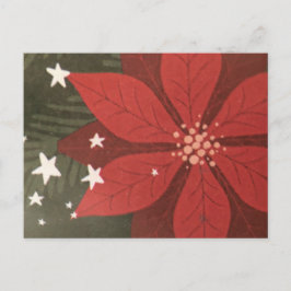 Poinsettia & Stars Feiertagspostkarte