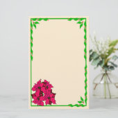 Poinsettia Stationery Briefpapier (Stehend Vorderseite)