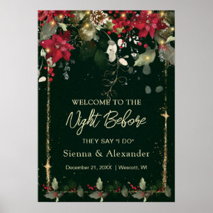 Poinsettia-Stechpalme Willkommen zur Nacht vor dem Poster