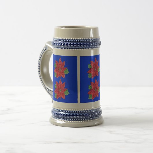 Poinsettia Stein/Tasse Bierglas (Vorderseite Links)
