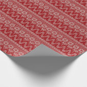 Poinsettia-Strick-Muster Geschenkpapier (Ecke)
