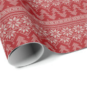 Poinsettia-Strick-Muster Geschenkpapier (Rolleneckpunkt)