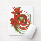 Poinsettia Swirl Mousepad (Mit Mouse)