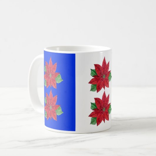 Poinsettia-Tasse Kaffeetasse (Vorderseite Links)