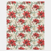 Poinsettia Throw Blanket Traditional Holiday Gift Fleecedecke (Vorderseite)