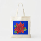 Poinsettia Tote Bag, blauer Hintergrund Tragetasche (Vorne)