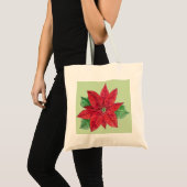 Poinsettia Tote Bag - Minzgrün Tragetasche (Vorderseite (Produkt))