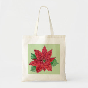 Poinsettia Tote Bag - Minzgrün Tragetasche