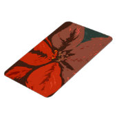 Poinsettia Traditionelles Design Magnet (Linke Seite)