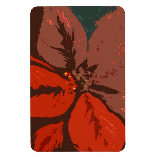 Poinsettia Traditionelles Design Magnet (Vertikal)
