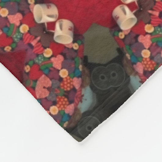 Poinsettia Trifecta Abstract Design Fleecedecke (Ecke)