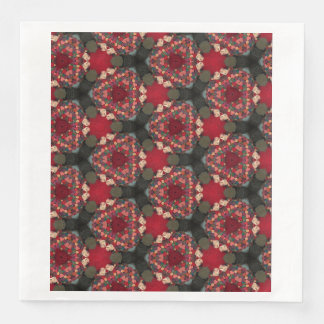 Poinsettia Trifecta Abstract Design Serviette