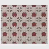 Poinsettia Twill Geschenkpapier (Flach)