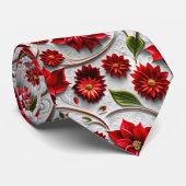 Poinsettia und Blätter Krawatte (Gerollt)