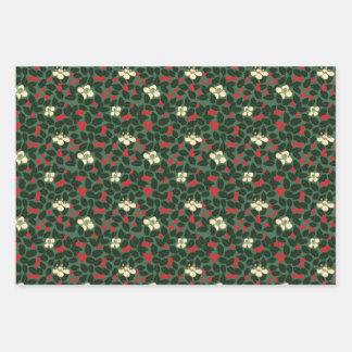 Poinsettia und Blume Geschenkpapier Set
