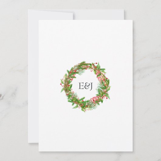 Poinsettia und der Weihnachtsarm der Kiefer Einladung (Rückseite)