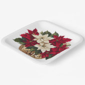 Poinsettia und Disco Ball Paper Plate Pappteller (Gewinkelt)