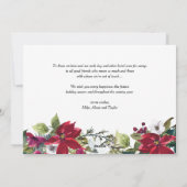 Poinsettia und Fir Blätter Frohe Weihnachten Foto (Rückseite)