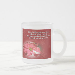 Poinsettia und Gedicht Weihnachtszeit-Tasse Mattglastasse