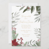 Poinsettia und Grüne - Einladung (Vorderseite)