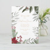 Poinsettia und Grüne - Einladung (Stehend Vorderseite)