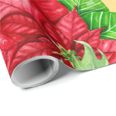 Poinsettia und Heiligbeere Geschenkpapier (Rolleneckpunkt)
