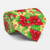 Poinsettia und Heiligbeere Krawatte (Gerollt)