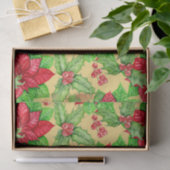 Poinsettia und Heiligbeere Seidenpapier (Geschenk)