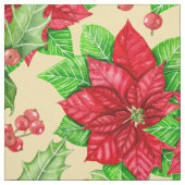 Poinsettia und Heiligbeere Stoff (Muster)