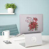 Poinsettia und Heilige Aufkleber (Laptop auf Schreibtisch)