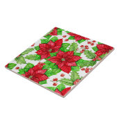 Poinsettia und Heilige Beere Weihnachten Fliese (Seite)