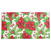 Poinsettia und Heilige Beere Weihnachten Kissenbezug (Vorderseite-Rechts)