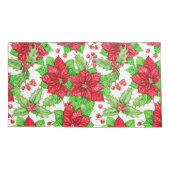 Poinsettia und Heilige Beere Weihnachten Kissenbezug (Rückseite-Links)