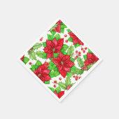 Poinsettia und Heilige Beere Weihnachten Serviette (Ecke)