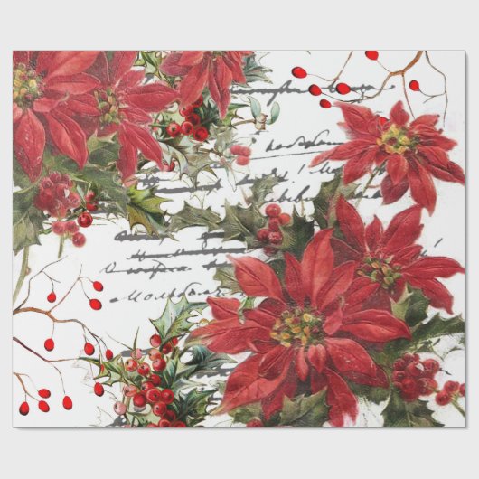 Poinsettia und Heilige Geschenkpapier (Flach)