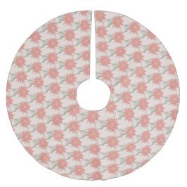 Poinsettia und Holly sprays Polyester Weihnachtsbaumdecke