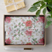 Poinsettia und Paperwhite Weihnachtsblumenmuster Seidenpapier (Geschenk)