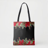 Poinsettia und Pine Weihnachtsgebäck Tasche (Vorderseite)