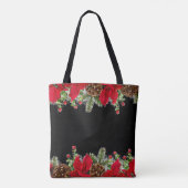 Poinsettia und Pine Weihnachtsgebäck Tasche (Rückseite)