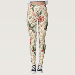 Poinsettia- und Stechpalmenmuster – Klassisches We Leggings