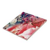 Poinsettia und Vintage Weihnachtsschmuck Digital Fliese (Seite)