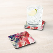 Poinsettia und Vintage Weihnachtsschmuck Digital Getränkeuntersetzer (Rechte Seite)