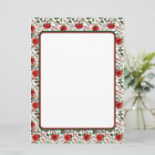 Poinsettia und Weihnachtsgeschirr Feiertagskarte (Stehend Vorderseite)