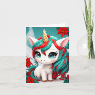 Poinsettia Unicorn Karte