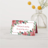 Poinsettia Vielen Dank für Ihre Weihnachtsfeier mi Platzkarte (Vorderseite)