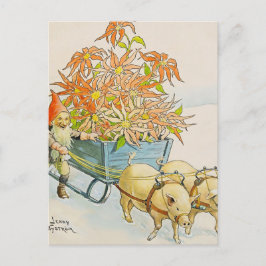 "Poinsettia Wagon" von Jenny Nystrom Postkarte