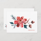 Poinsettia Wasserfarbennotecard Dankeskarte (Vorne/Hinten)