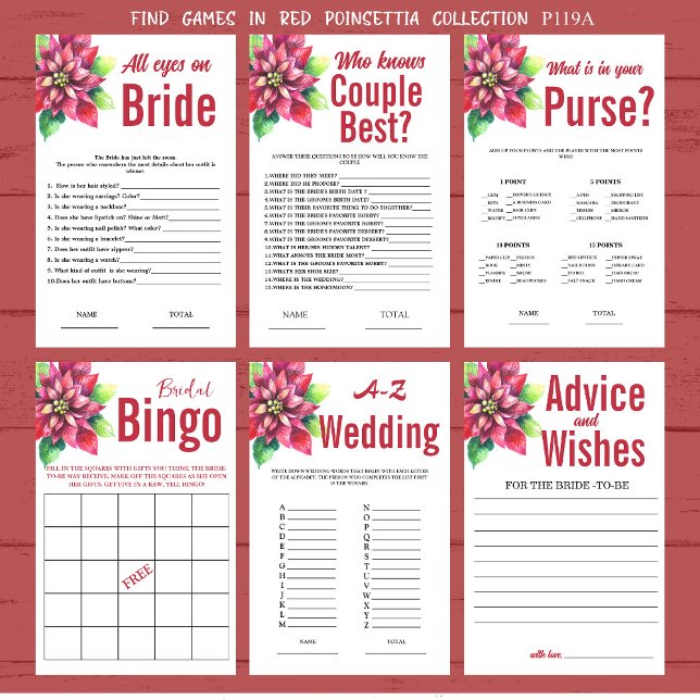 Poinsettia Wedding A-Z Brautparty Game (Von Creator hochgeladen)